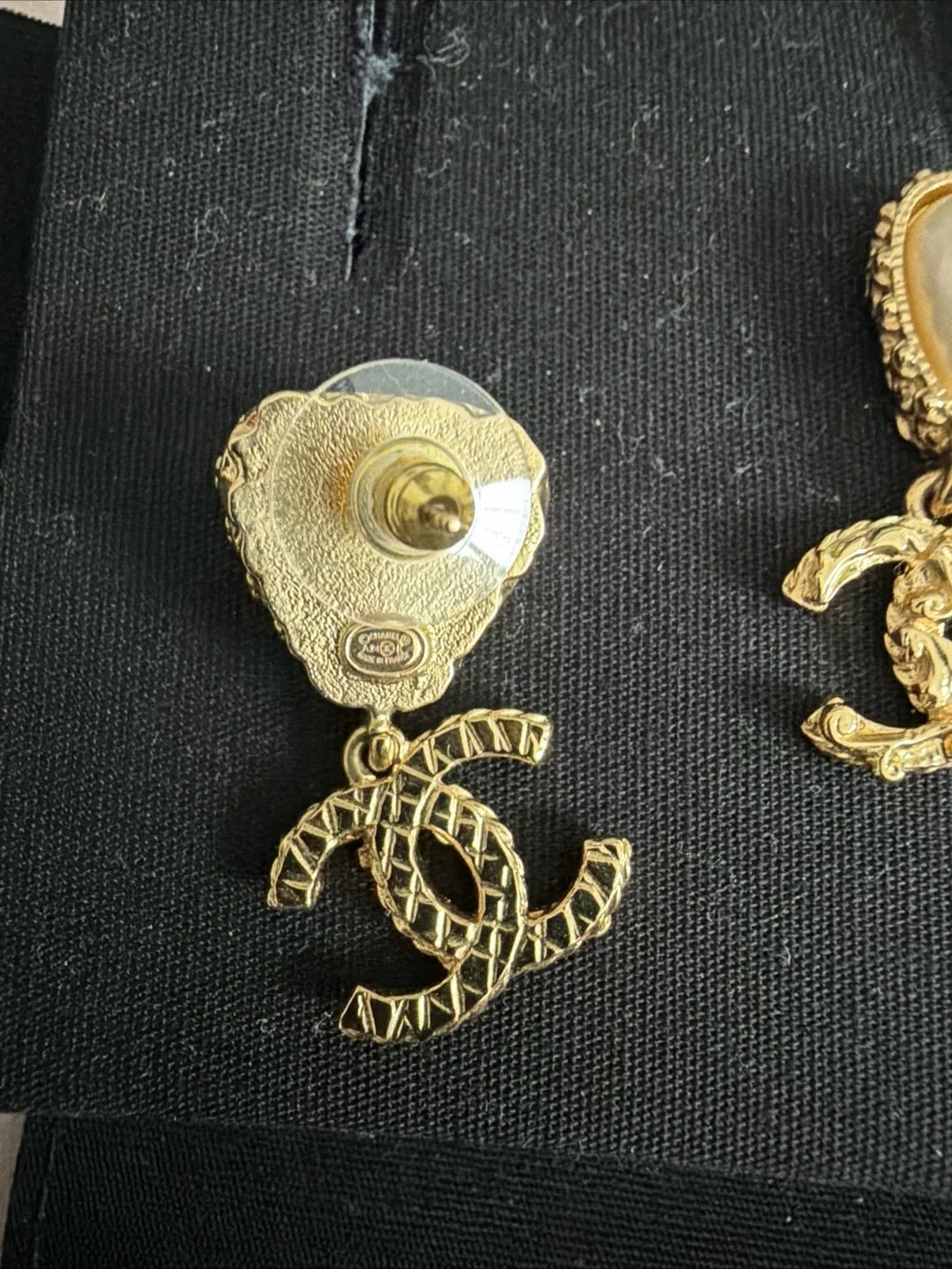 Authentic Chanel Gold CC Logo EARRINGS